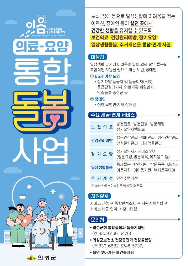 의성군 의료·요양 통합돌봄 이음 서비스 안내 포스터. ⓒ 의성군