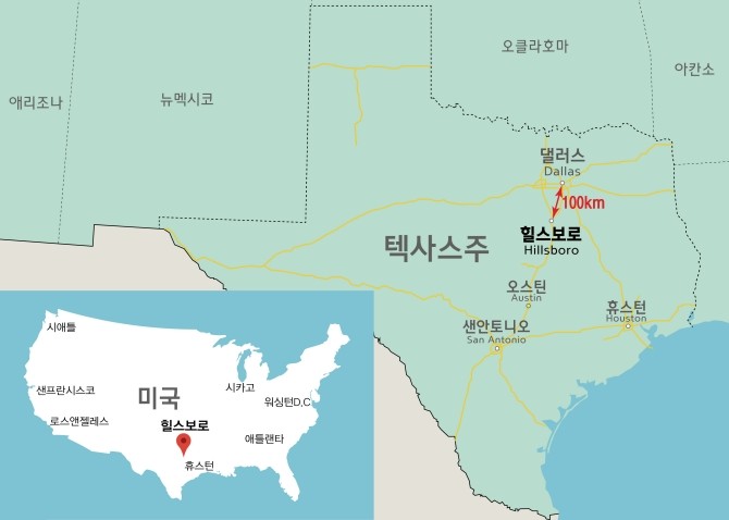힐스보로 태양광발전소 사업지 위치. Ⓒ 현대엔지니어링