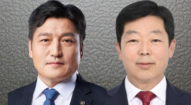 왼쪽부터 더불어민주당 손세희 후보, 국민의힘 박정주 후보. = 오영태 기자