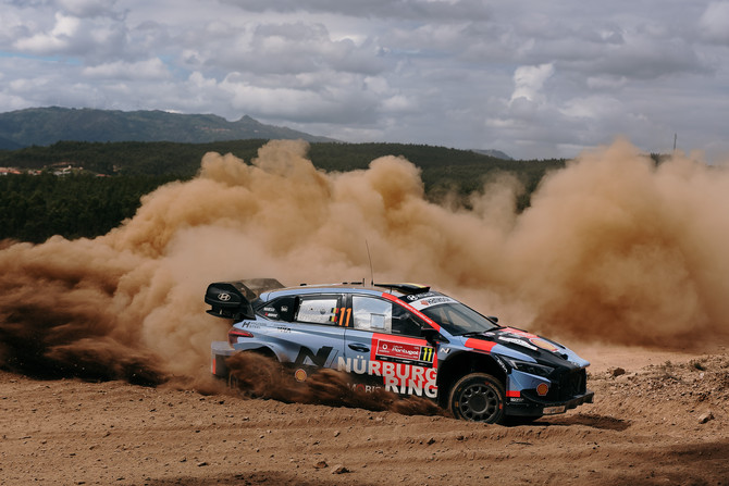 2026 WRC 포르투갈 랠리에서 역주하는 현대 월드랠리팀 'i20 N Rally1' 경주차. ⓒ 현대자동차