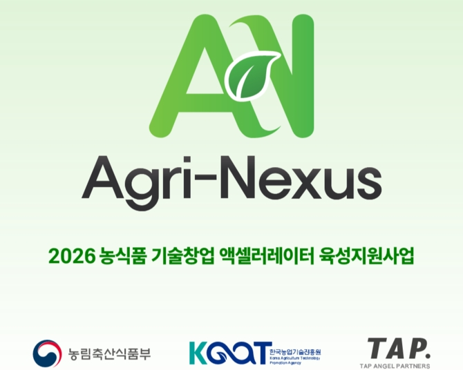 탭엔젤파트너스(대표 박재현)는 이번 '2026 농식품 기술창업 액셀러레이터 육성지원사업'의 일환으로 '애그리넥서스(Agri·Nexus)' 참여 기업 14개사를 선발했다고 11일 밝혔다.