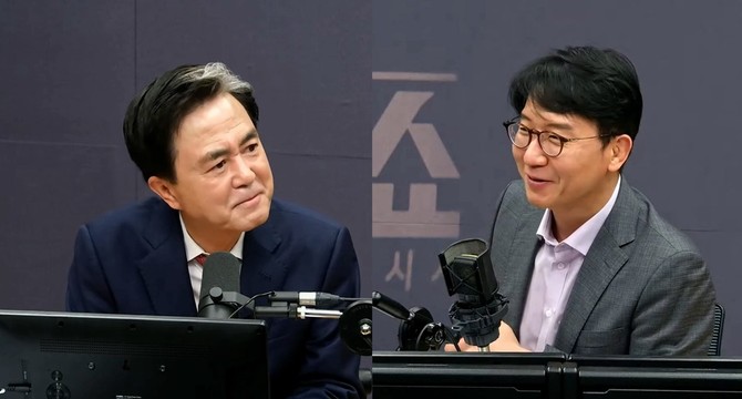 김태흠 충남도지사 후보가 14일 SBS김태흠의 정치쇼에서 답변하고 있다. ⓒ 선거캠프