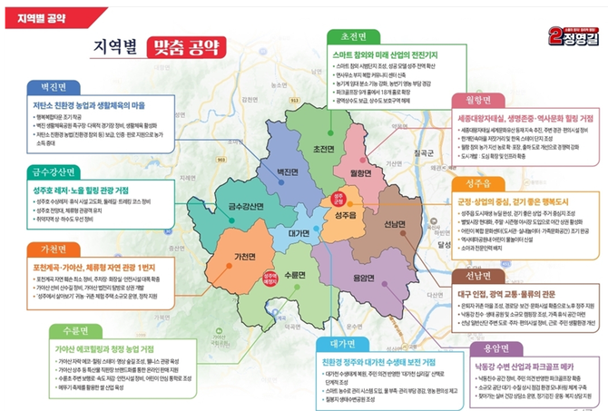 정영길 후보의 지역별 맞춤공약 현황. ⓒ 정영길 선거사무실