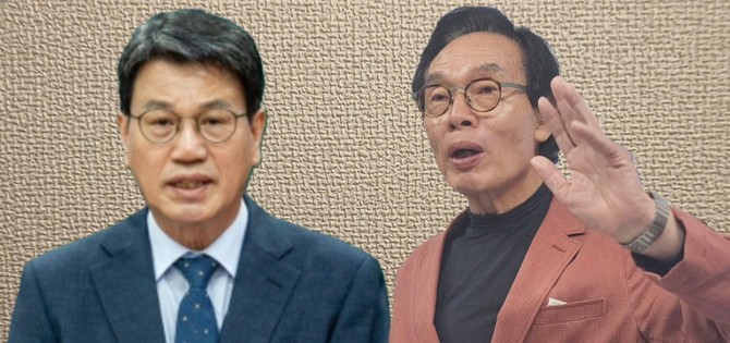 왼쪽부터 김돈곤 청양군수 후보, 최의환 전 의장. =오영태 기자