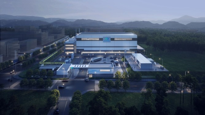 포스코퓨처엠의 합작사 씨앤피신소재테크놀로지가 포항 영일만 4산단에 건설하는 LFP 양극재 공장 조감도. 2027년 양산 목표로 연산 최대 5만톤까지 단계적으로 규모를 확대할 예정이다. ⓒ 포스코퓨처엠