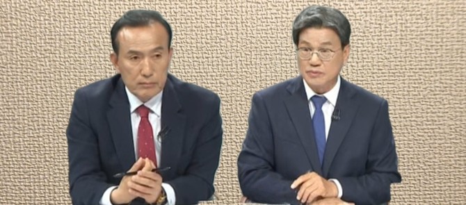 왼쪽부터 국민의힘 김홍열 후보, 더불어민주당 김돈곤 후보. =오영태 기자