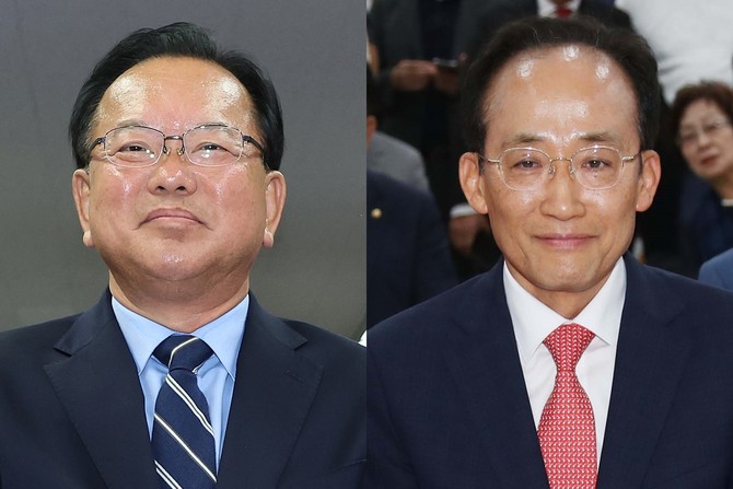 김부겸 더불어민주당 대구시장 후보(왼쪽)·추경호 국민의힘 후보(오른쪽). © 연합뉴스