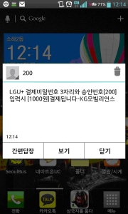  이통3사 중 LG유플러스가 실시하는 휴대폰 소액결제 비밀번호 서비스를 적용한 모습이다. 이와 함께 LG유플러스는 모바일로 소액결제를 차단하는 서비스도 제공하고 있다. ⓒ LG유플러스