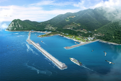  울릉도 사동항 2단계 동방파제 축조공사 조감도. ⓒ 포스코건설