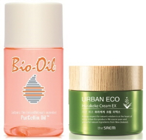  사진 좌측부터 유한양행 바이오-오일, 더샘 하라케케크림EX. ⓒ 각사