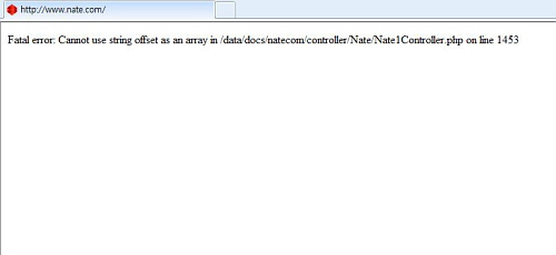  14일 오전 10시35분경 네이트 홈페이지 접속이 10분 가량 불가한 것으로 나타났다. ⓒ 프라임경제