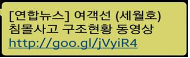 세월호 침몰사고 동영상 사칭 스미싱 문자. ⓒ 미래부