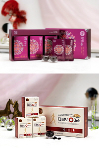  갱년기 여성 건강 증진에 도움을 주는 '백연홍(위)'과 '더블오 365(아래)'. ⓒ 농협홍산