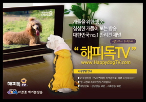  씨앤앰은 오는 30일부터 국내 개들을 위한 '해피독TV'를 방송한다. ⓒ 씨앤앰