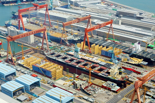  현대중공업 울산조선소가 28일부터 고용노동부 특별감독을 받고 있다. 사진은 현대중공업 울산조선소 전경. ⓒ 현대중공업