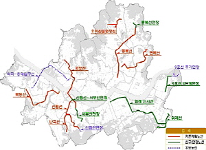  경전철 기본계획 노선도. ⓒ 서울시