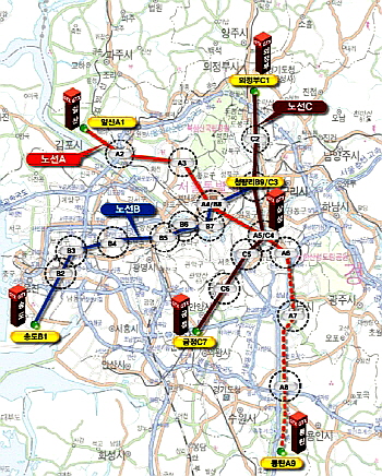  경기·인천지역 GTX 제안 노선도. ⓒ 경기도