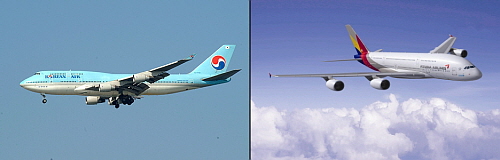  최근 정부가 발표한 '한&middot;중 항공운수권' 배분 결과를 둘러싸고 항공사들 불만이 점점 커지고 있다. ⓒ 대한항공&middot;아시아나항공