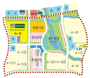  수도권 북부지역 최대 규모인 양주신도시 내 시범단지 구성도. ⓒ 대우건설