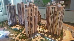  도심 콘셉트 색채디자인 매뉴얼이 적용된 상도파크자이 외관모형. ⓒ GS건설