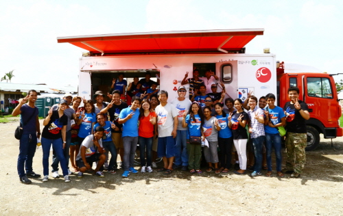  비씨카드는 올해 11월까지 필리핀 현지 빨간밥차 활동 지원금 모금을 위한 기부캠페인을 진행한다. ⓒ 비씨카드