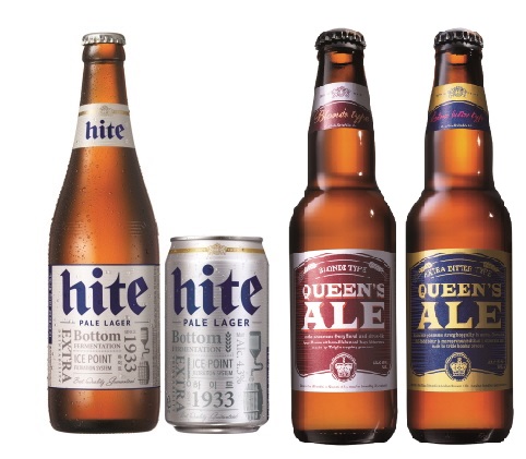  하이트진로 하이트 병캔(좌), 퀸즈에일(우). ⓒ 하이트진로