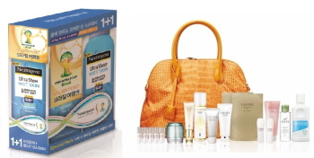 뉴트로지나 선케어 월드컵 스페셜 세트(좌), 라비다 M박스 시즌3(우). ⓒ 각사