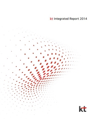 KT의 2014년도 통합보고서는 국문과 영문으로 발간됐으며 KT 홈페이지를 통해 찾아볼 수 있다. ⓒ KT