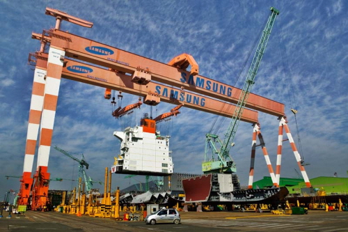  취조실 논란에 휘말린 삼성중공업 거제조선소에서 구조조정을 대상으로 한 2차 감사가 시작됐다는 주장이 제기됐다. 사진은 삼성중공업 거제조선소 전경. ⓒ 삼성중공업