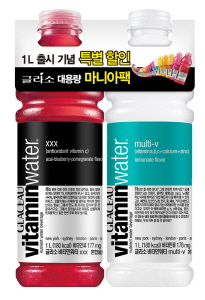 글라소 비타민워터가 1ℓ 대용량 마니아팩을 출시한다. ⓒ 코카콜라