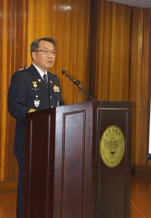 백승호 전남경찰청장이 19일 순천경찰서 회의실에서 유병언 변사사건 수사결과 브리핑을 하고 있다. =박대성기자.