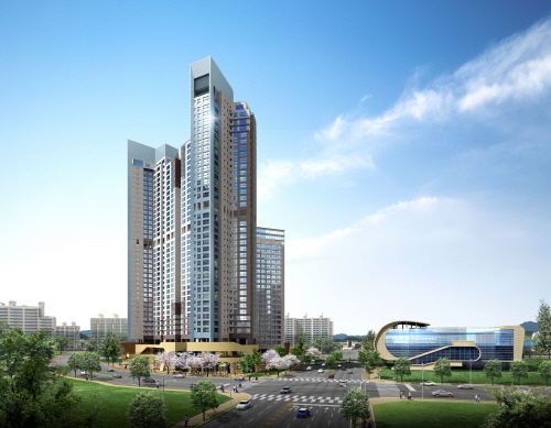  오는 2016년 11월 입주예정인 기흥역 롯데캐슬 레이시티 투시도. ⓒ 롯데건설