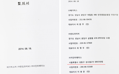 메가박스와 판도라TV, 지인터페이스의 합의서에는 그 누구의 도장도 찍혀있지 않다. ⓒ 프라임경제