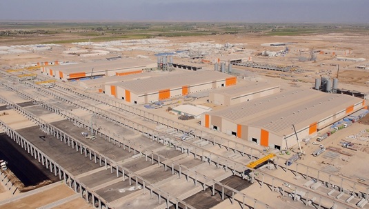 이라크 비스마야 신도시 건설현장에 준공된 PC 플랜트 전경. ⓒ (주)한화